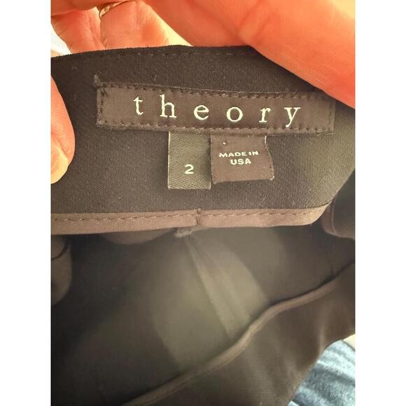 Theory Trousers Womens Size 2 Black Belisa 2 Neo Twill Tailored Fit Classic Chic - Picture 5 of 8